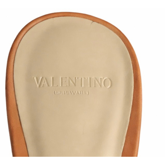 Valentino Garavani Cherry Print Mules 37.5/7.5 Brown Red - Picture 8 of 10